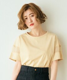 ◆【嬉しい多機能】COTTON USA 袖シアーTシャツ