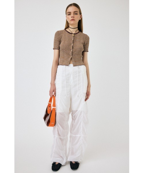 MOUSSY（マウジー）の「THIN BORDER カーディガン（カーディガン/ボレロ・レディース・ピンク/ブラウン・FREE）」の5枚目の写真