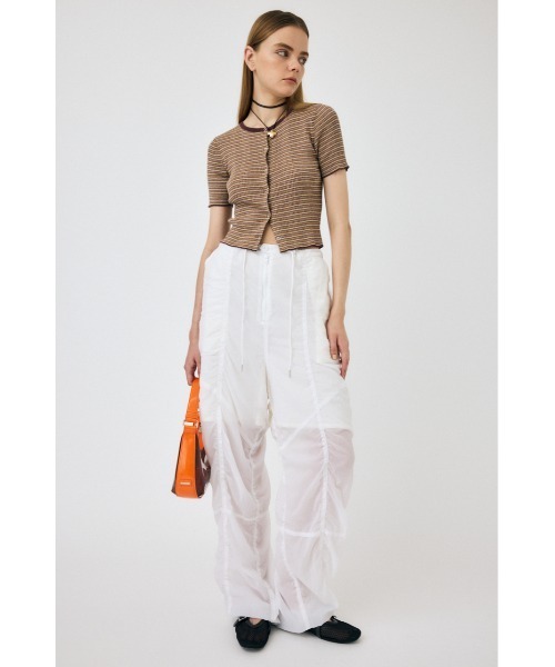 MOUSSY（マウジー）の「THIN BORDER カーディガン（カーディガン/ボレロ・レディース・ピンク/ブラウン・FREE）」の6枚目の写真