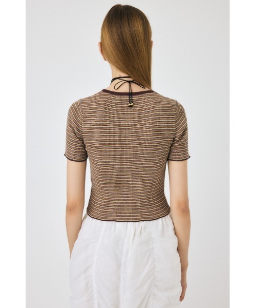 MOUSSY（マウジー）の「THIN BORDER カーディガン（カーディガン/ボレロ・レディース・ピンク/ブラウン・FREE）」の11枚目の写真