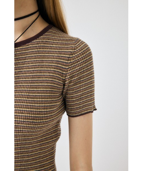 MOUSSY（マウジー）の「THIN BORDER カーディガン（カーディガン/ボレロ・レディース・ピンク/ブラウン・FREE）」の13枚目の写真