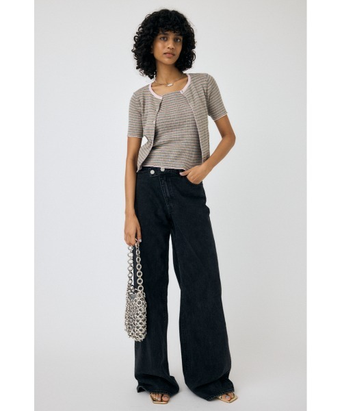 MOUSSY（マウジー）の「THIN BORDER カーディガン（カーディガン/ボレロ・レディース・ピンク/ブラウン・FREE）」の18枚目の写真