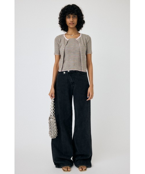 MOUSSY（マウジー）の「THIN BORDER カーディガン（カーディガン/ボレロ・レディース・ピンク/ブラウン・FREE）」の19枚目の写真