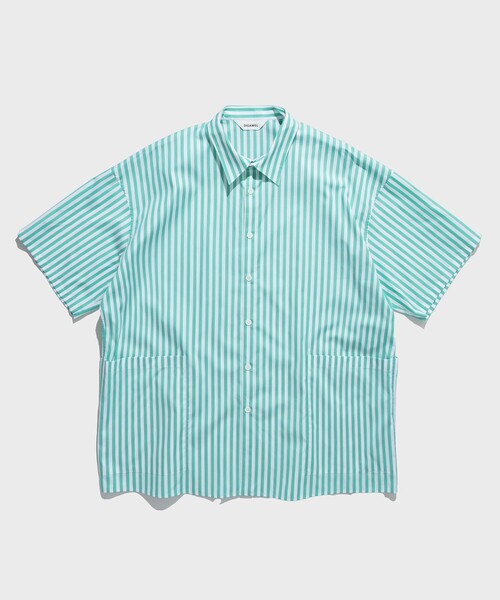 DIGAWEL(ディガウェル)の「【DIGAWEL/ディガウェル】Side pocket S/S shirt① stripe(シャツ/ブラウス・メンズ・イエロー/グリーン・2)」の2枚目の写真