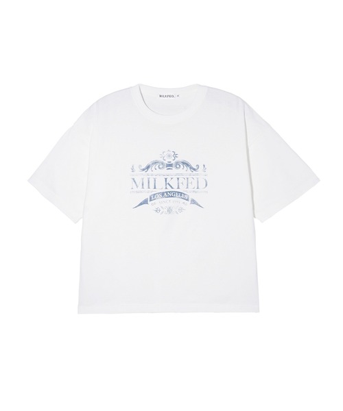 MILKFED.（ミルクフェド）の「EMBLEM LOGO WIDE S/S TEE（Tシャツ/カットソー・レディース・オフホワイト/ライトピンク/チャコール・M/L）」の2枚目の写真