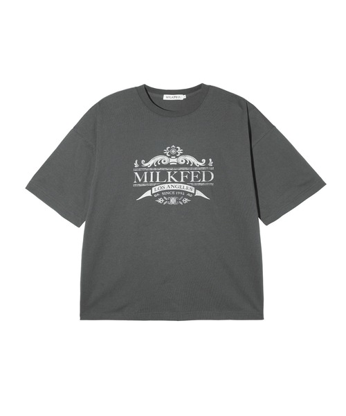 MILKFED.（ミルクフェド）の「EMBLEM LOGO WIDE S/S TEE（Tシャツ/カットソー・レディース・オフホワイト/ライトピンク/チャコール・M/L）」の3枚目の写真