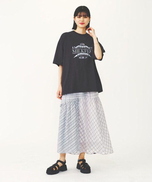 MILKFED.（ミルクフェド）の「EMBLEM LOGO WIDE S/S TEE（Tシャツ/カットソー・レディース・オフホワイト/ライトピンク/チャコール・M/L）」の22枚目の写真