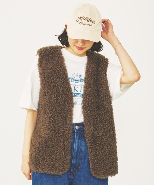 MILKFED.（ミルクフェド）の「EMBLEM LOGO WIDE S/S TEE（Tシャツ/カットソー・レディース・オフホワイト/ライトピンク/チャコール・M/L）」の20枚目の写真