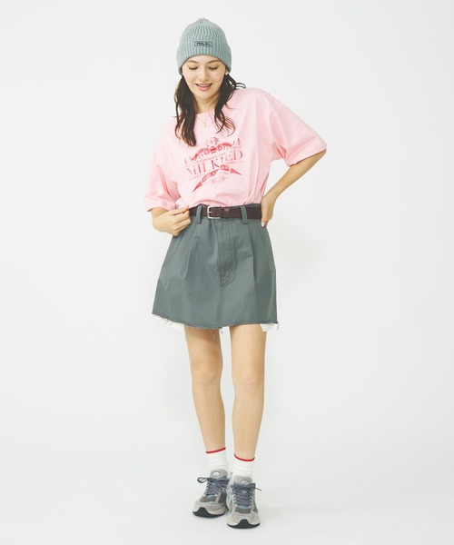 MILKFED.（ミルクフェド）の「EMBLEM LOGO WIDE S/S TEE（Tシャツ/カットソー・レディース・オフホワイト/ライトピンク/チャコール・M/L）」の8枚目の写真