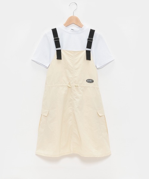 by LOVEiT(バイラビット)の「ウエストドロストジャンパースカートセット(ジャンパースカート・キッズ・ベージュ/カーキ/ブラック・120cm/130cm/140cm/150cm/160cm)」の1枚目の写真