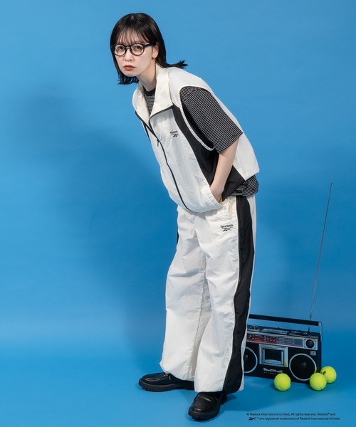 Reebok perushu ナイロンベスト Perushu ベスト ジレ Reebok／Perushu別注 スタンドネック配色