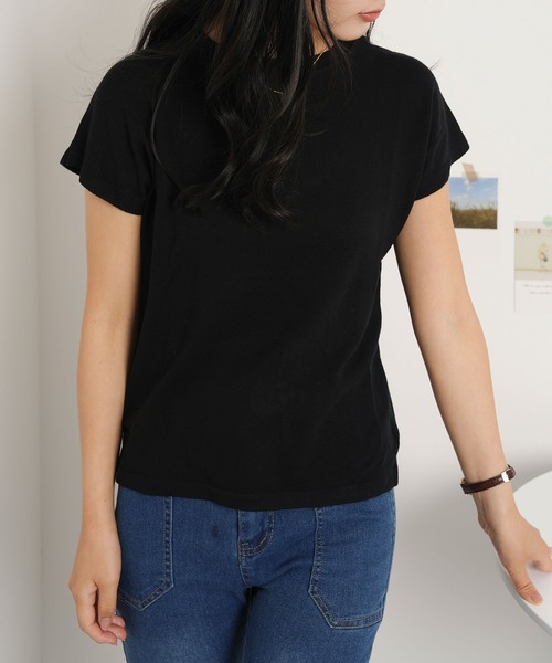 NinaetLina(ニナエリナ)の「フレンチスリーブサマーニットソー(Tシャツ/カットソー・レディース・オレンジ/ベージュ/ブラック/ブラウン・FREE)」の18枚目の写真