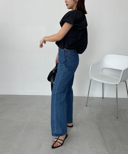 CAPRICIEUX LE'MAGE（カプリシューレマージュ）の「ギャザーネックパフブラウス（シャツ/ブラウス・レディース・ベージュ/ブラック/ホワイト・FREE）」の18枚目の写真