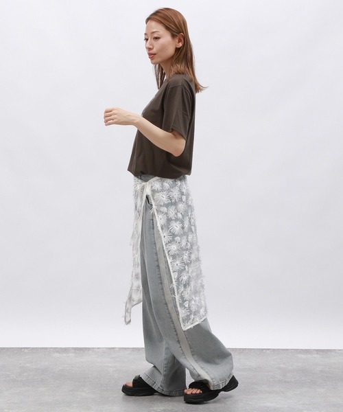 LAKOLE（ラコレ）の「スパンコールラップスカート / 129023（スカート・レディース・オフホワイト/ブラック・FREE）」の4枚目の写真