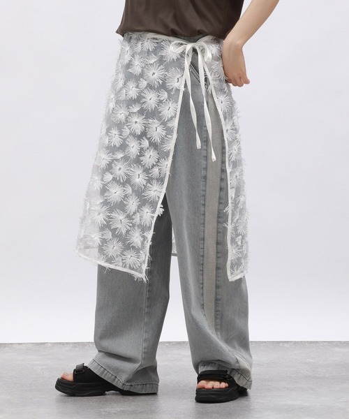 LAKOLE（ラコレ）の「スパンコールラップスカート / 129023（スカート・レディース・オフホワイト/ブラック・FREE）」の7枚目の写真