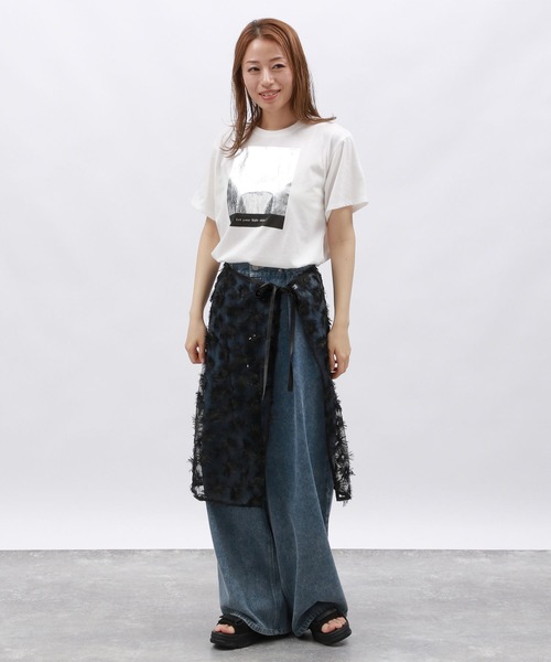 LAKOLE（ラコレ）の「スパンコールラップスカート / 129023（スカート・レディース・オフホワイト/ブラック・FREE）」の10枚目の写真