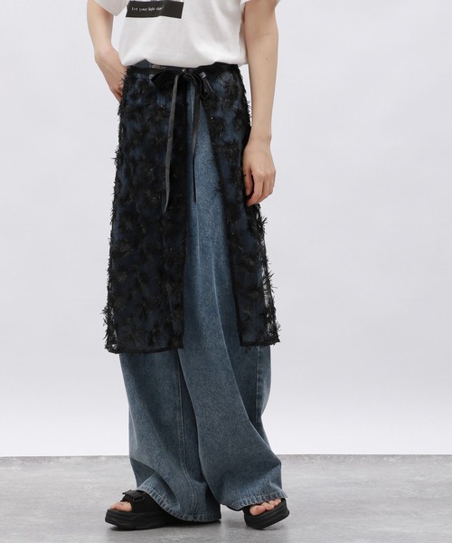 LAKOLE（ラコレ）の「スパンコールラップスカート / 129023（スカート・レディース・オフホワイト/ブラック・FREE）」の13枚目の写真