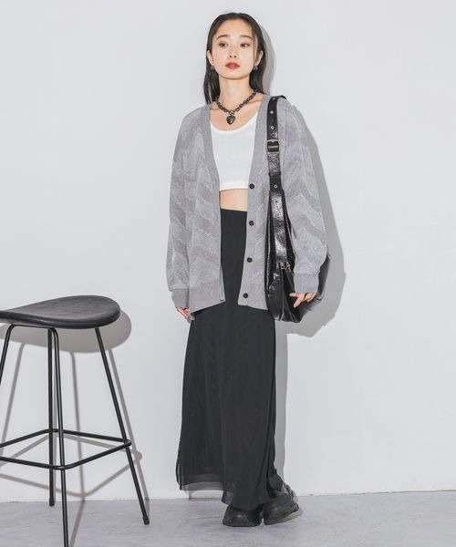 JEANASIS(ジーナシス)の「ボリュームハートチェーンネックレス/116551(ネックレス・レディース・シルバー/シルバー系その他/ブラック・FREE)」の12枚目の写真