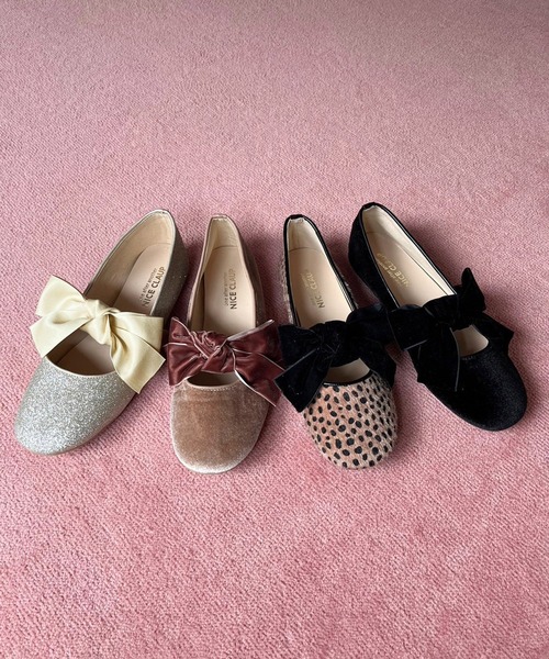 one after another NICE CLAUP（ワンアフターアナザーナイスクラップ）の「リボンカンフーシューズ/WEB限定アイテム（バレエシューズ・レディース・ブラック/ピンクベージュ・LL/S/M/L）」の8枚目の写真