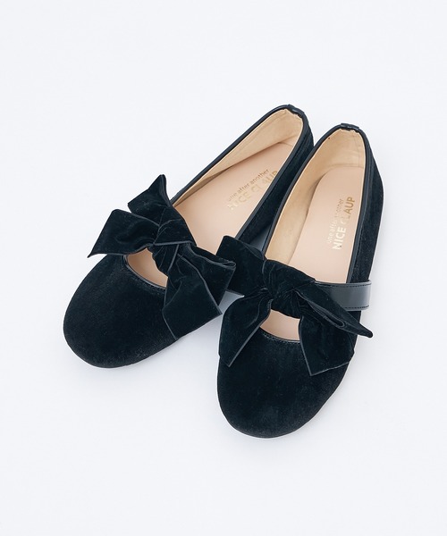 one after another NICE CLAUP（ワンアフターアナザーナイスクラップ）の「リボンカンフーシューズ/WEB限定アイテム（バレエシューズ・レディース・ブラック/ピンクベージュ・LL/S/M/L）」の19枚目の写真