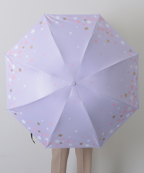 新品【ランバン】晴雨兼用折りたたみ日傘 フラワープリント 大判 Lieben 日傘 1級遮光 折りたたみ 花柄刺繍 レディース 50cm×8本