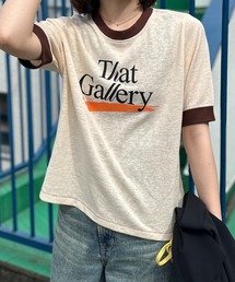 mi via loca | リネンライクスラブ天竺 That Gallery ロゴ リンガーTシャツ(Tシャツ/カットソー)