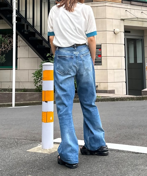 mi via loca(ミヴィアロカ)の「リネンライクスラブ天竺 That Gallery ロゴ リンガーTシャツ(Tシャツ/カットソー・レディース・オフホワイト/ナチュラル/スミクロ・FREE)」の14枚目の写真