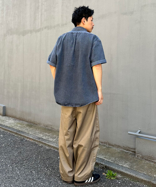 セール】【ユニセックス】オーバーダイデニムシャツ（シャツ/ブラウス