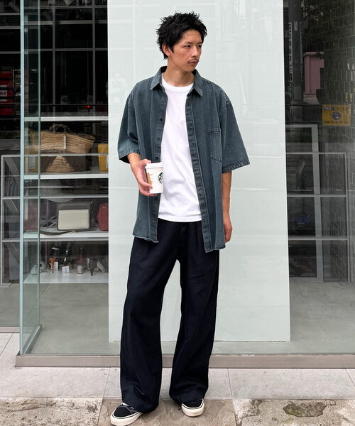 セール】【ユニセックス】オーバーダイデニムシャツ（シャツ/ブラウス