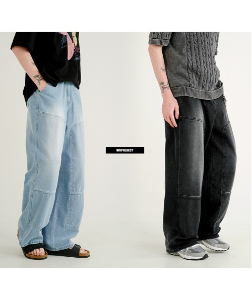 セール】【WV PROJECT】Double block denim pants JNLP7705