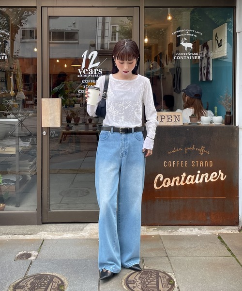 Chillfar(チルファー)の「カラーベロアロンTEE(Tシャツ/カットソー・レディース・ネイビー/ピンク/アイボリー/ブラック/グレー/ブルー/バーガンディー・FREE)」の18枚目の写真