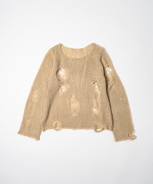 17HR | 【ユニセックス】ルーズダメージメッシュニット(ニット/セーター)