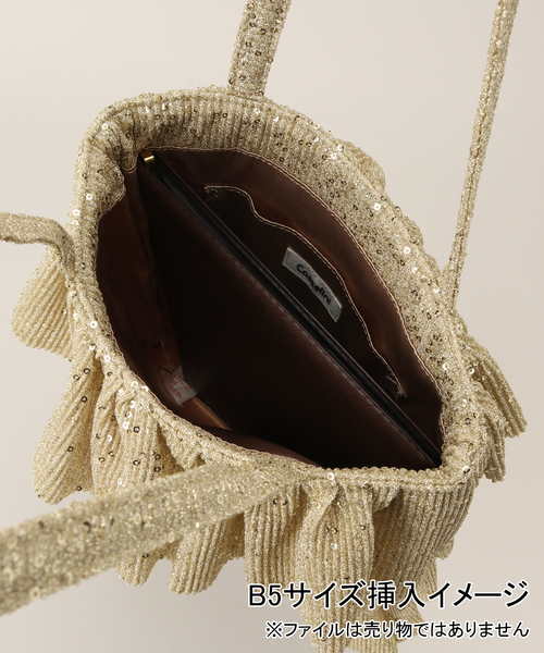 Casselini（キャセリーニ）の「Casselini キラキラプリーツフリルトート　242-110506（トートバッグ・レディース・ブラック/その他1/ゴールド/シルバー・FREE）」の14枚目の写真