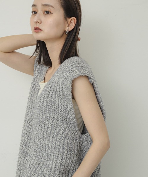 SENCE OF PLACE ニットベスト Vネック カーディガン SENSE OF PLACE by URBAN RESEARCH ベスト ジレ ジップニット