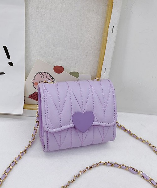 CERCA（チェルカ）の「lulunoix/ハートキルティングショルダーバッグ N15287（ショルダーバッグ・キッズ・ブラック/ピンク/グリーン/ホワイト/パープル・FREE）」の5枚目の写真