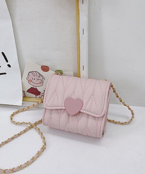 CERCA（チェルカ）の「lulunoix/ハートキルティングショルダーバッグ N15287（ショルダーバッグ・キッズ・ブラック/ピンク/グリーン/ホワイト/パープル・FREE）」の6枚目の写真