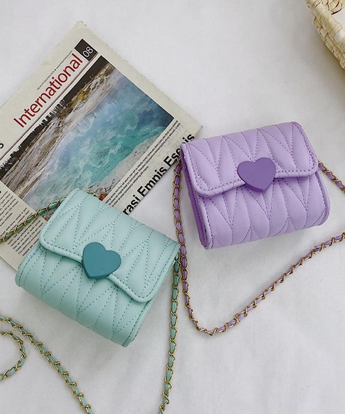 CERCA（チェルカ）の「lulunoix/ハートキルティングショルダーバッグ N15287（ショルダーバッグ・キッズ・ブラック/ピンク/グリーン/ホワイト/パープル・FREE）」の8枚目の写真