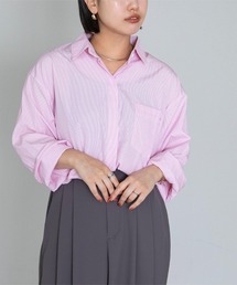 襟付きロングシャツ