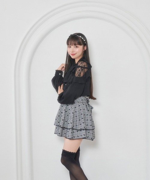 Honey Cinnamon（ハニーシナモン）の「肩レースリボンボウタイブラウス（シャツ/ブラウス・レディース・ホワイト/ブラック・FREE）」の8枚目の写真