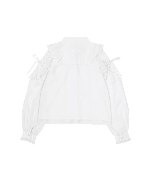 Honey Cinnamon（ハニーシナモン）の「肩レースリボンボウタイブラウス（シャツ/ブラウス・レディース・ホワイト/ブラック・FREE）」の6枚目の写真