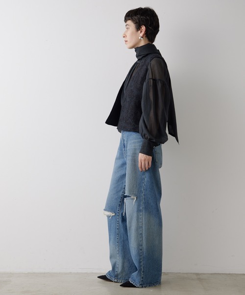 Whim Gazette（ウィムガゼット）の「エンブロイダリージレ（ベスト・レディース・オフホワイト/ブラック・FREE）」の6枚目の写真