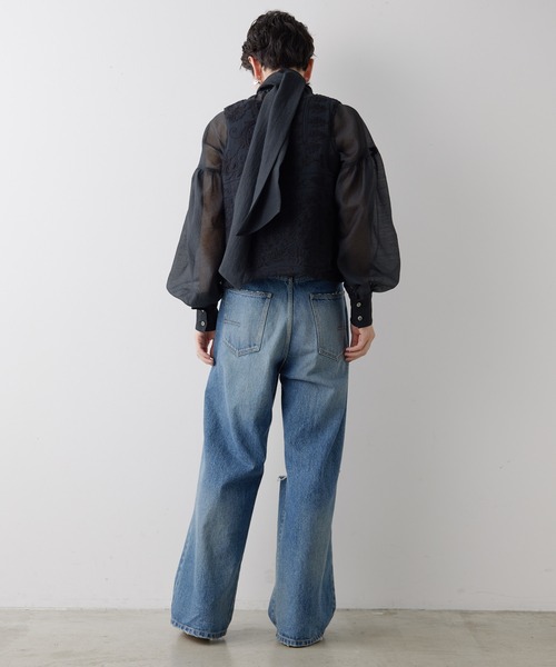 Whim Gazette（ウィムガゼット）の「エンブロイダリージレ（ベスト・レディース・オフホワイト/ブラック・FREE）」の9枚目の写真