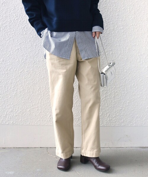 【セール】【SHIPS別注】Odub:〈洗濯機可能〉ワイド チノ パンツ（チノパンツ）｜Odub（オーダブ）