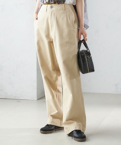 【セール】【SHIPS別注】Odub:〈洗濯機可能〉ワイド チノ パンツ（チノパンツ）｜Odub（オーダブ）