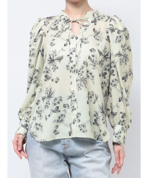LAGUNAMOON（ラグナムーン）の「タックスリーブフラワープリントブラウス（シャツ/ブラウス・レディース・チャコールグレー/アイボリー/ベージュ・FREE）」の17枚目の写真