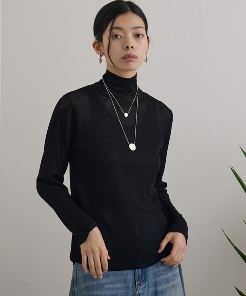 CLOCHE（クロシェ）の「cloche シアーラメリブニット（ニット/セーター