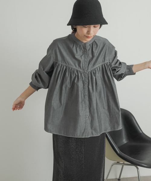URBAN RESEARCH DOORS（アーバンリサーチドアーズ）の「ダンガリーステッチシャツ（シャツ/ブラウス・レディース・ブルー/ブラック・MEDIUM）」の11枚目の写真
