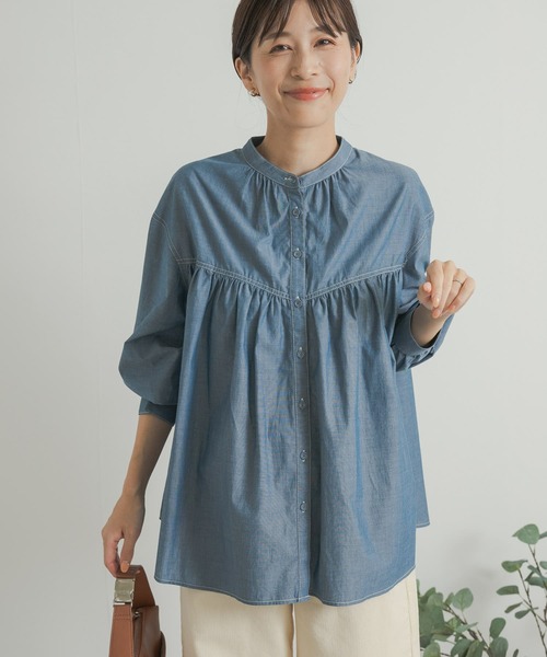 URBAN RESEARCH DOORS（アーバンリサーチドアーズ）の「ダンガリーステッチシャツ（シャツ/ブラウス・レディース・ブルー/ブラック・MEDIUM）」の15枚目の写真