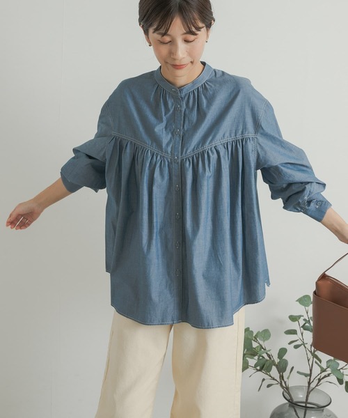 URBAN RESEARCH DOORS（アーバンリサーチドアーズ）の「ダンガリーステッチシャツ（シャツ/ブラウス・レディース・ブルー/ブラック・MEDIUM）」の20枚目の写真
