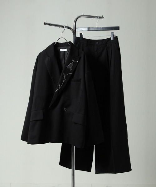 NILWAY（ニルウェイ）の「420g/m TR 2タック センタープレス ワイドストレートスラックス / 2タック デザイン ワイドストレートスラックス 【セットアップ対応】（スラックス・メンズ・モスグリーン系/チャコール/ブラック/ネイビー/ホワイト・SMALL/MEDIUM/LARGE）」の17枚目の写真